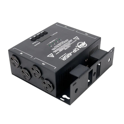 Angled view of ADJ DP-415R 4-Channel DMX Dimmer / Switch Pack on white background