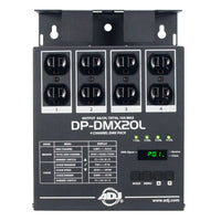 Front view of ADJ DP-DMX20L 4-Channel DMX Dimmer Pack on white background