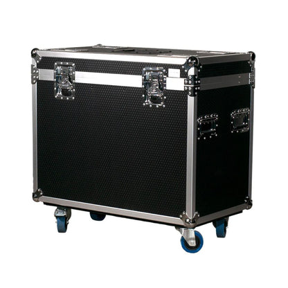 Angled front view of ADJ DRC MHX Road Case on white background