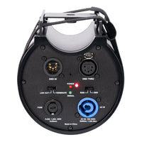 Rear ports view of ADJ Data Distro 6 DMX and RDM Data Splitter on white background