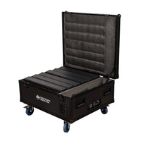 Angled front view of ADJ ELE188 ElectraPix Bar 8 Pak case with lid open on white background