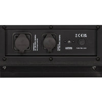 Close up view of ADJ ELE188 ElectraPix Bar 8 Pak case charging port with covers closed on white background