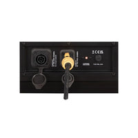 Close up view of ADJ ELE367 ElectraPix Bar 16 Pak Case Charging Port with cable attached on white background