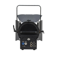 Rear view of ADJ ENC900 Encore FR Pro Color 400W LED Fresnel on white background
