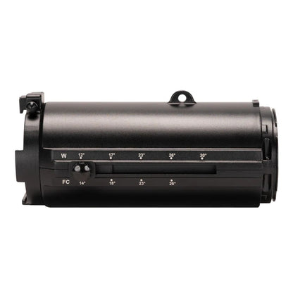 Side view of ADJ EP LENS MINI FZ on white background