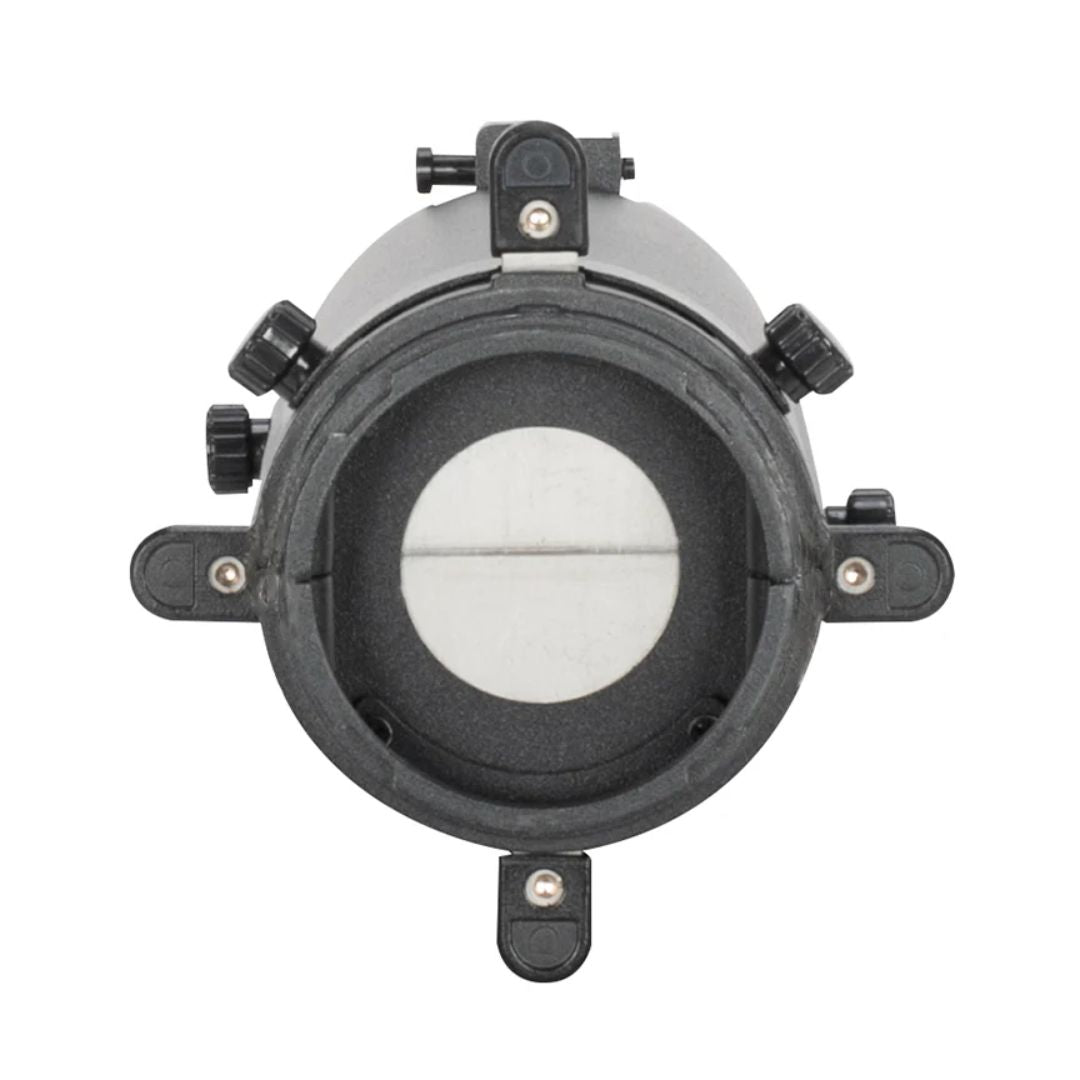 Rear view of ADJ EP MINI LENS 25-50Z Closed on white background