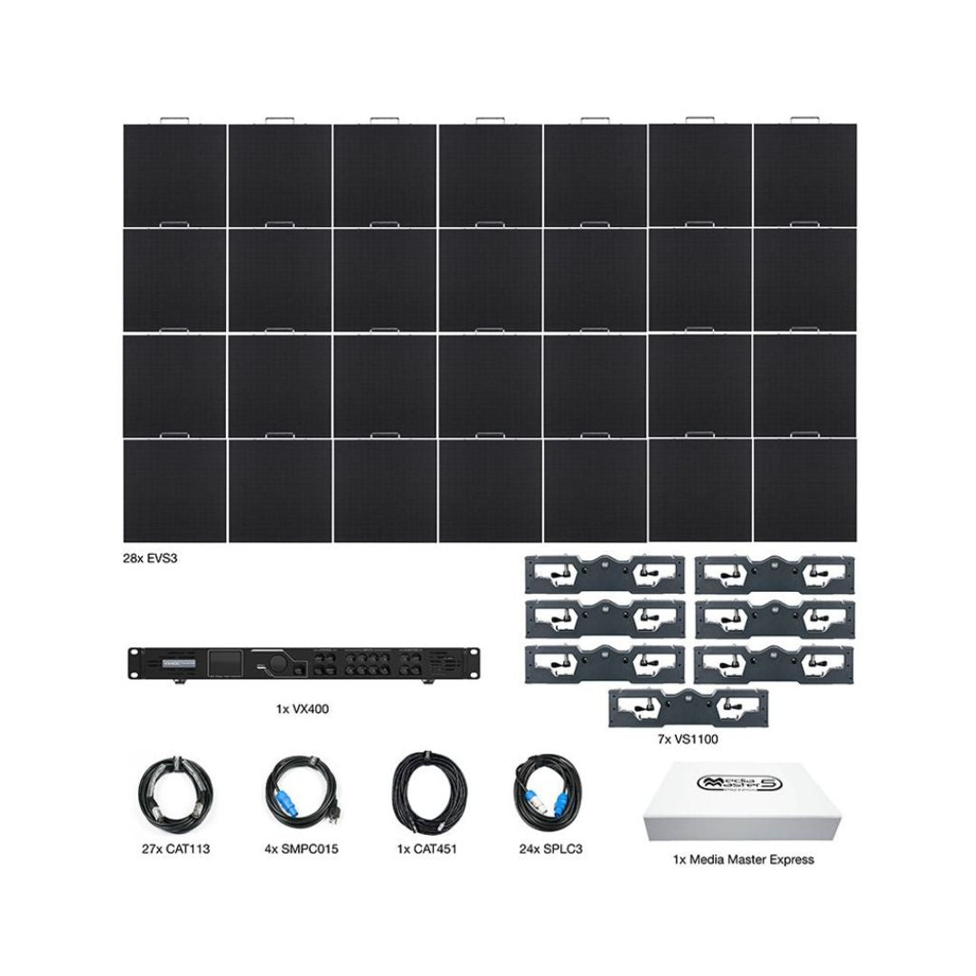 Inclusions of ADJ EVS3 LED Video Panel 28 Panels on white background