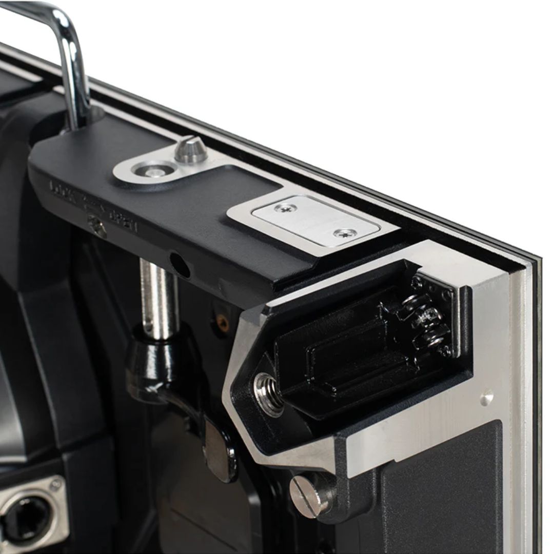 Close up view of rear corner of ADJ EVS3 LED Video Panel on white background