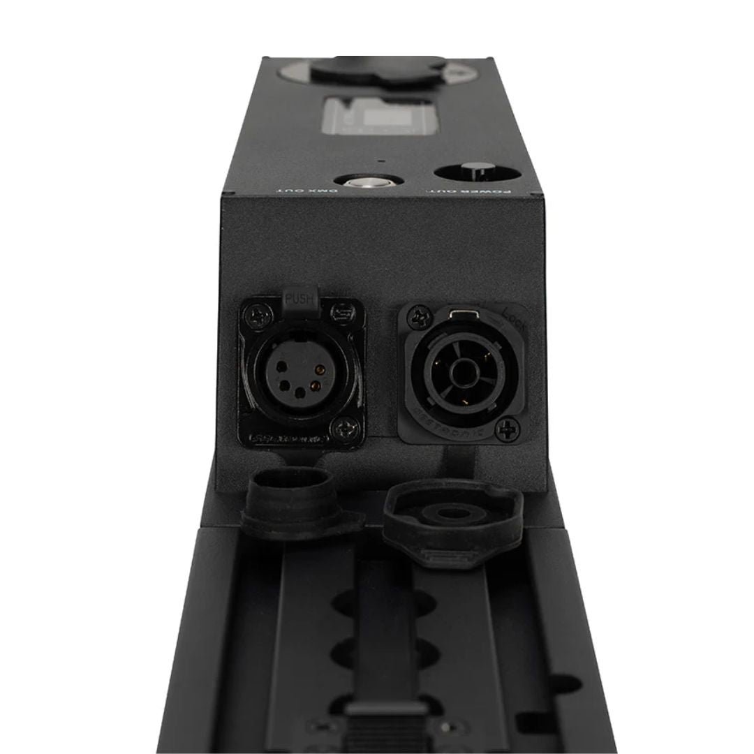 Close up view of ports of ADJ ElectraPix Bar 8 Linear Fixture on white background