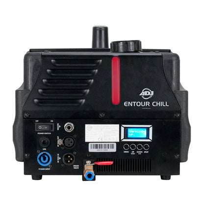 Rear ports view of ADJ Entour Chill Fog Machine on white background