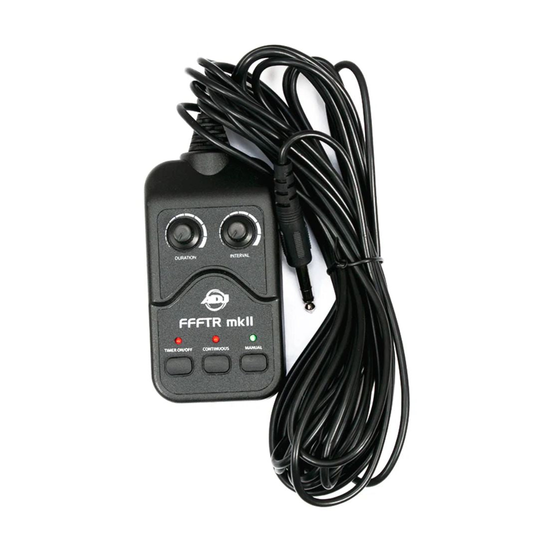 Wired remote of ADJ Entour Chill Fog Machine on white background