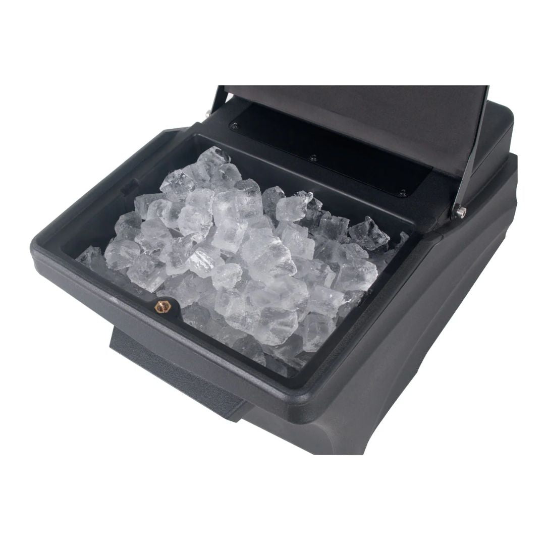 Top view of ADJ Entour Chill Fog Machine with open lid on white background