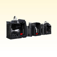 Angled side view of ADJ FLEX45RB Rigging Bar on yellow background