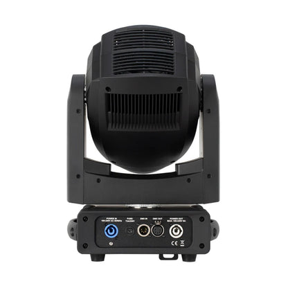 Rear view of ADJ FOC200 Focus Spot 4Z 200W LED Moving Head on white background