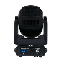 Rear view of ADJ FOC520 Focus Spot 5Z 200W LED Moving Head on white background