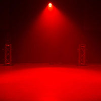 Hanging ADJ FOC615 Focus Wash 400 6-in-1 LED Moving Head with red light beam in dark venue