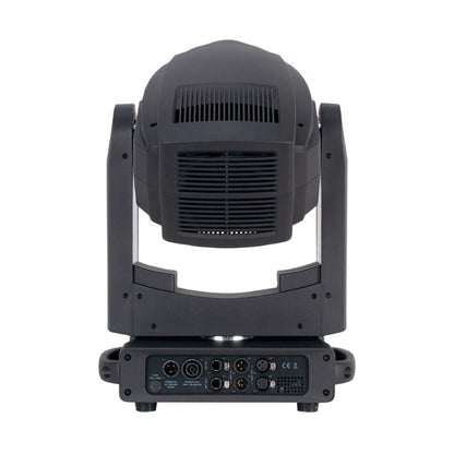 Rear view of ADJ FOC635 Focus Spot 6Z 300W LED Moving Head on white background