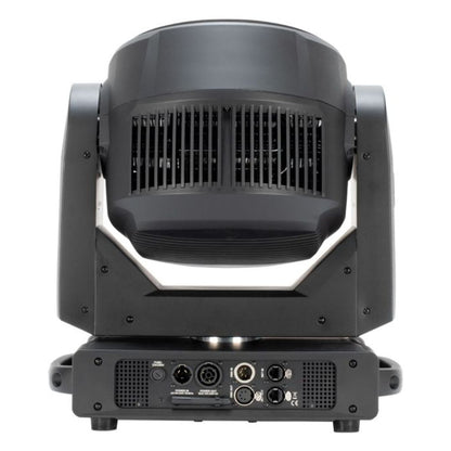 Rear view of ADJ FOC747 Focus Flex L19 RGBL LED Moving Head on white background