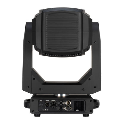 Rear view of ADJ FOC750 Focus Spot 7Z 7-Color LED Moving Head on white background