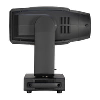Side view of ADJ FOC750 Focus Spot 7Z 7-Color LED Moving Head on white background