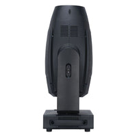 Side view of ADJ FOC858 Focus Profile 400W LED Moving Head with head pointing up on white background