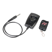 Included wireless remote with ADJ Fog Fury Jett Vertical Fog Machine on white background