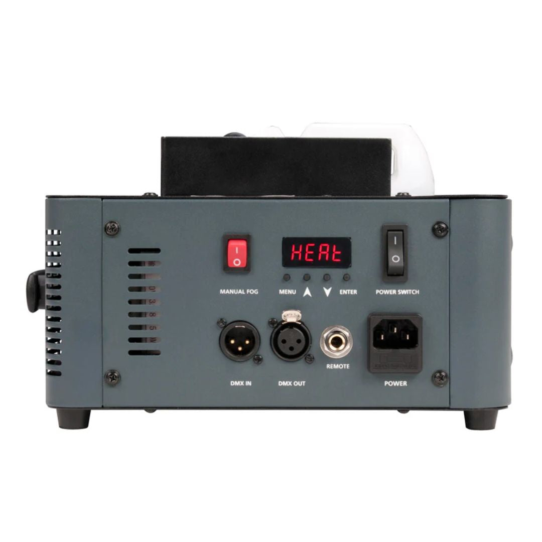 Side ports view of ADJ Fog Fury Jett Vertical Fog Machine on white background