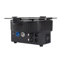 Side view of ADJ HEX410 12PX HEX RGBAW+UV LED Par displaying ports on white background