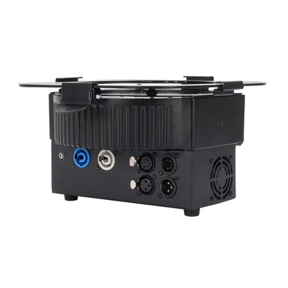 Side view of ADJ HEX410 12PX HEX RGBAW+UV LED Par displaying ports on white background