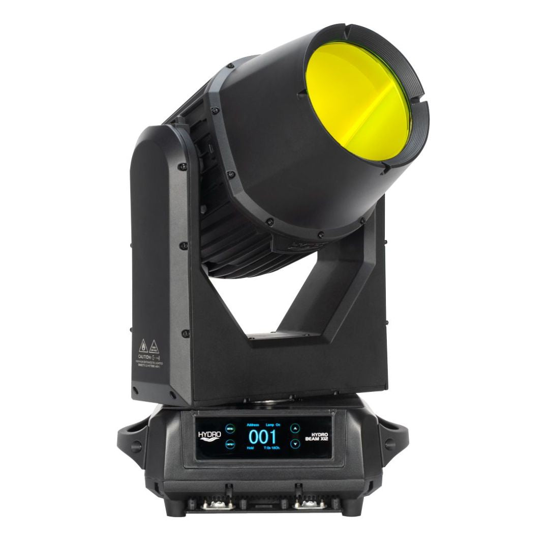 Front view of ADJ HYD120 Hydro Beam X12 Professional IP65 Moving Head on white background