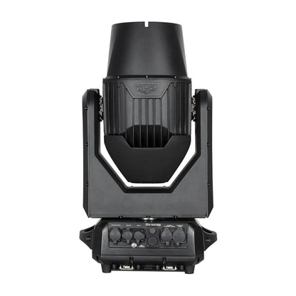 Rear view of ADJ HYD120 Hydro Beam X12 Professional IP65 Moving Head with closed ports on white background