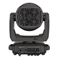 Rear view of ADJ HYD346 Hydro Flex L19 LED Moving Head Wash Light with open ports on white background