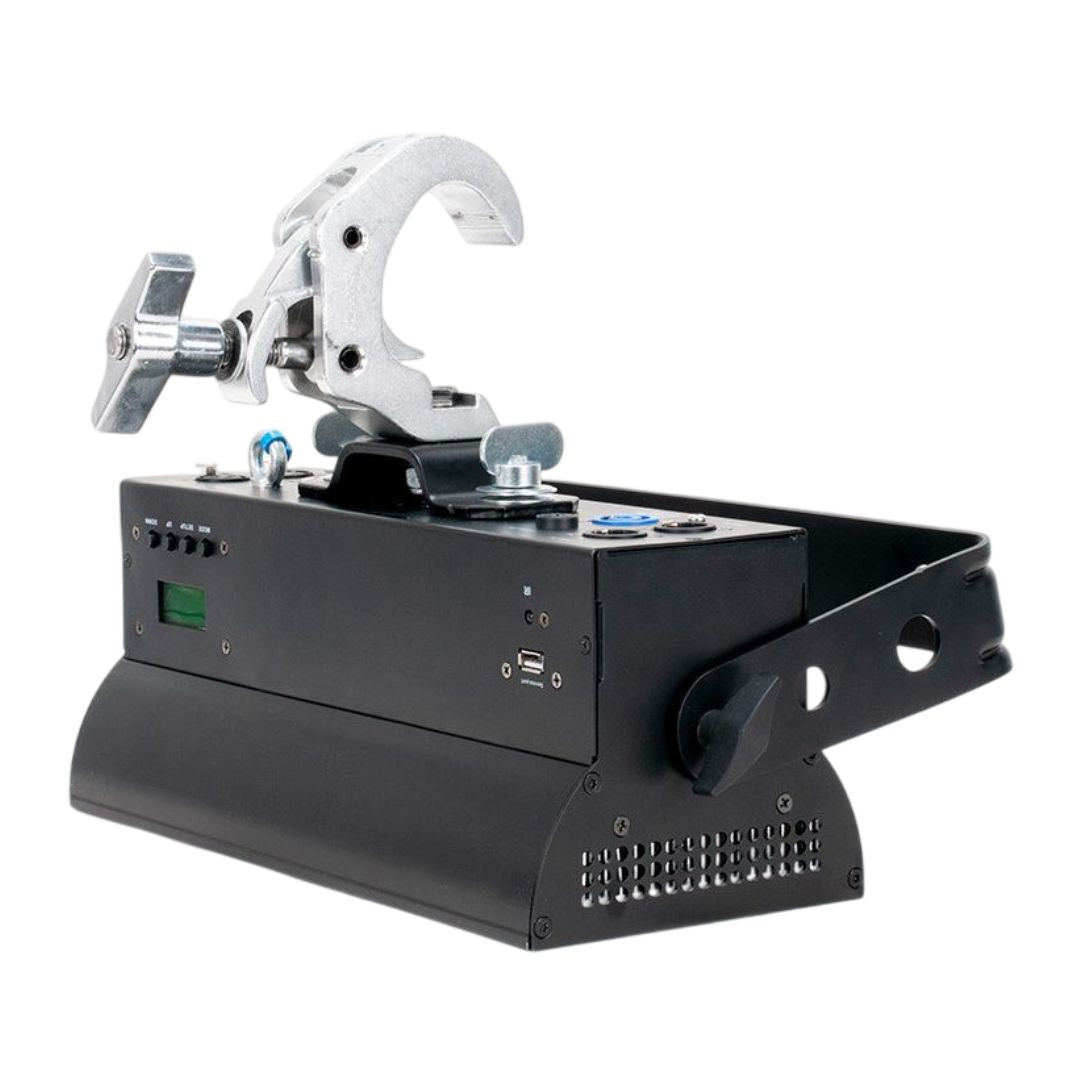 Side view of ADJ JOL300 Jolt 300 LED Blinder and Strobe with mounting clamp on white background