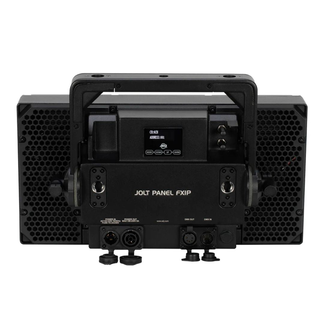 Rear view of ADJ JOL698 Jolt Panel FXIP on white background