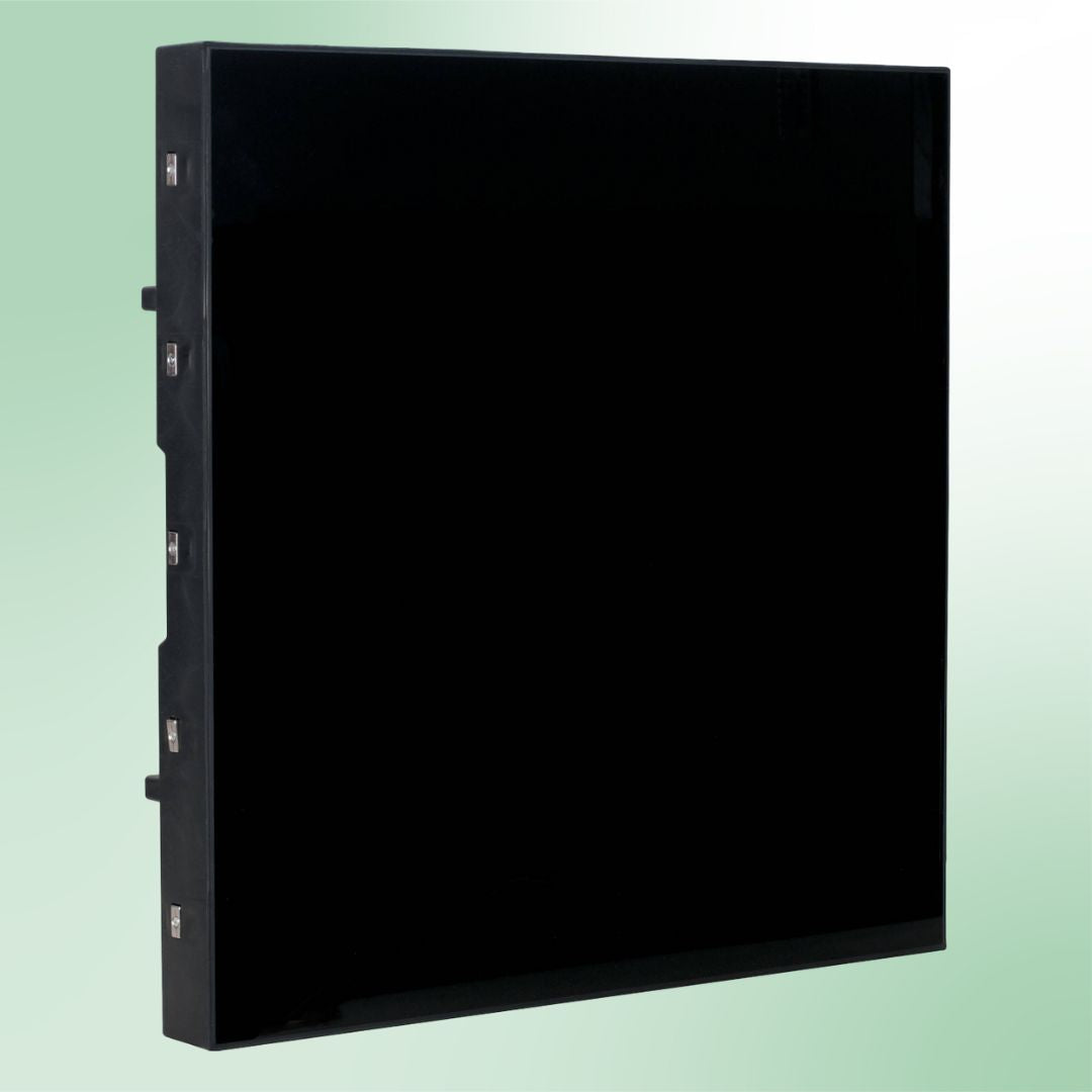 Angled front view of ADJ MDF2BLK Single Dance Floor on green background