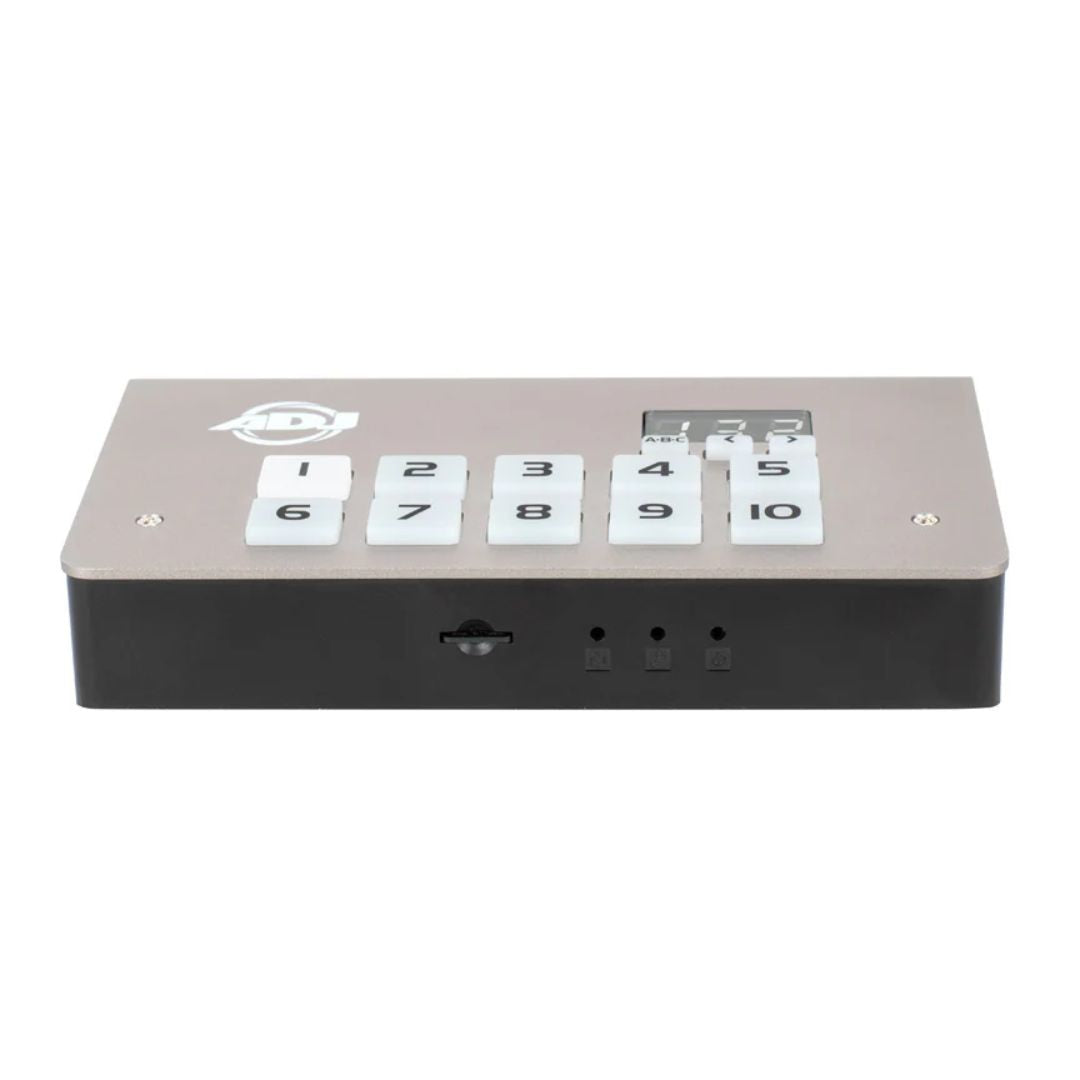 Angled front view of ADJ MYD500 myDMX 5 Lighting Control for Mac/PC on white background