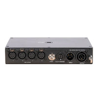 Rear view of ADJ NET 4 4-Port DMX Over Ethernet Node on white background