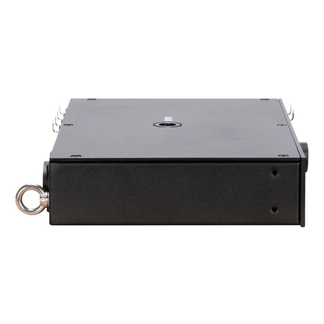 Side view of ADJ NET 4 4-Port DMX Over Ethernet Node on white background