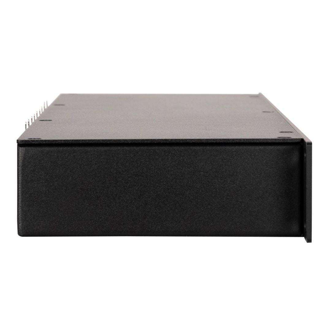 Side view of ADJ NET 8 8-Port DMX Over Ethernet Node on white background