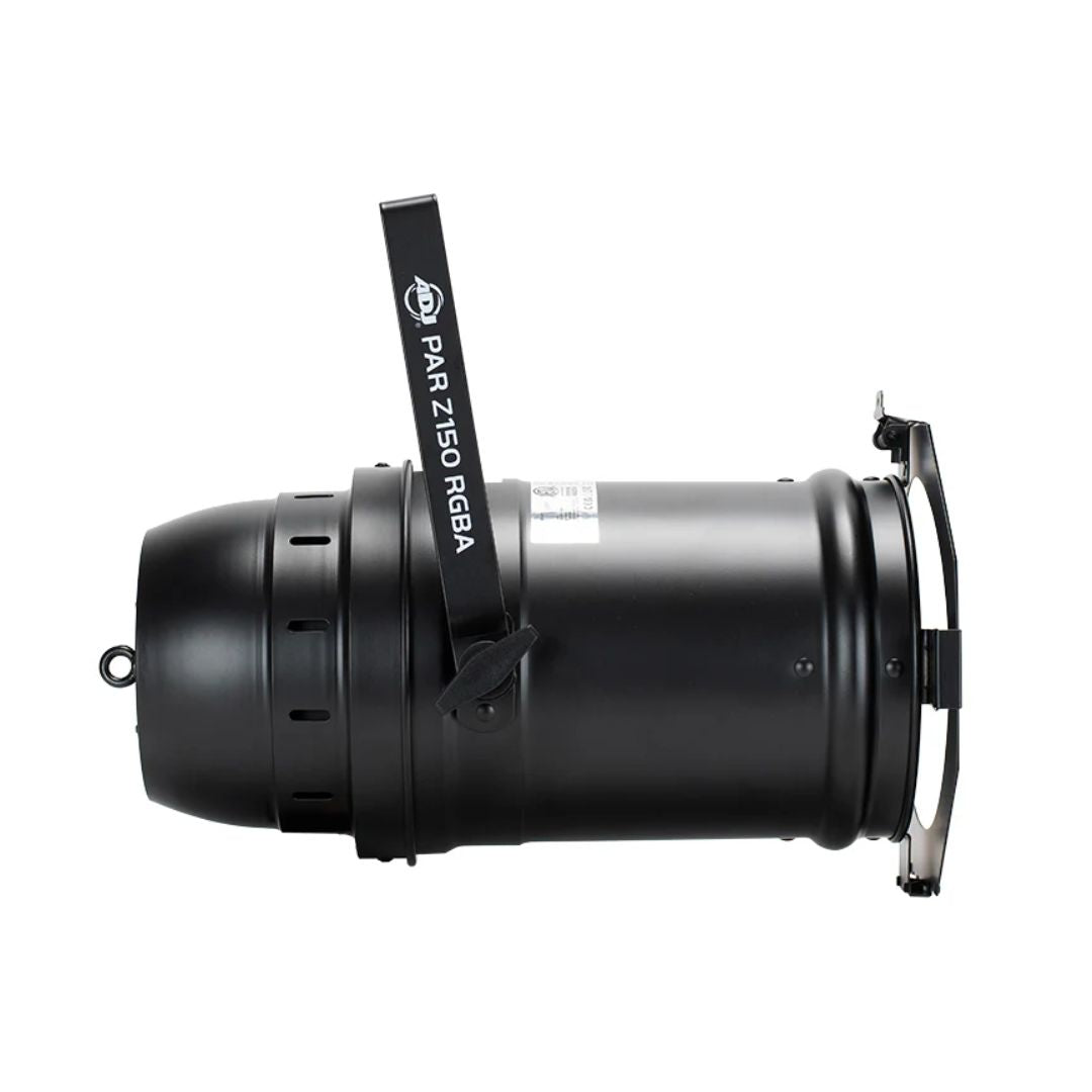 Side view of ADJ Par Z150 RGBA LED PAR Can on white background