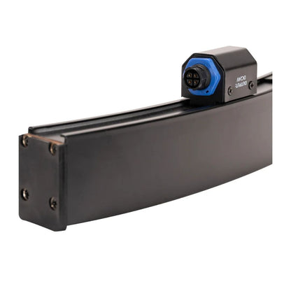 Close up view of ADJ Pixie Curve 60 LED Pixel Batten port on white background