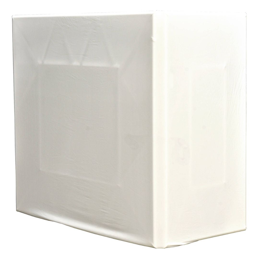 Angled view of ADJ Pro Event Table Scrim White on white background