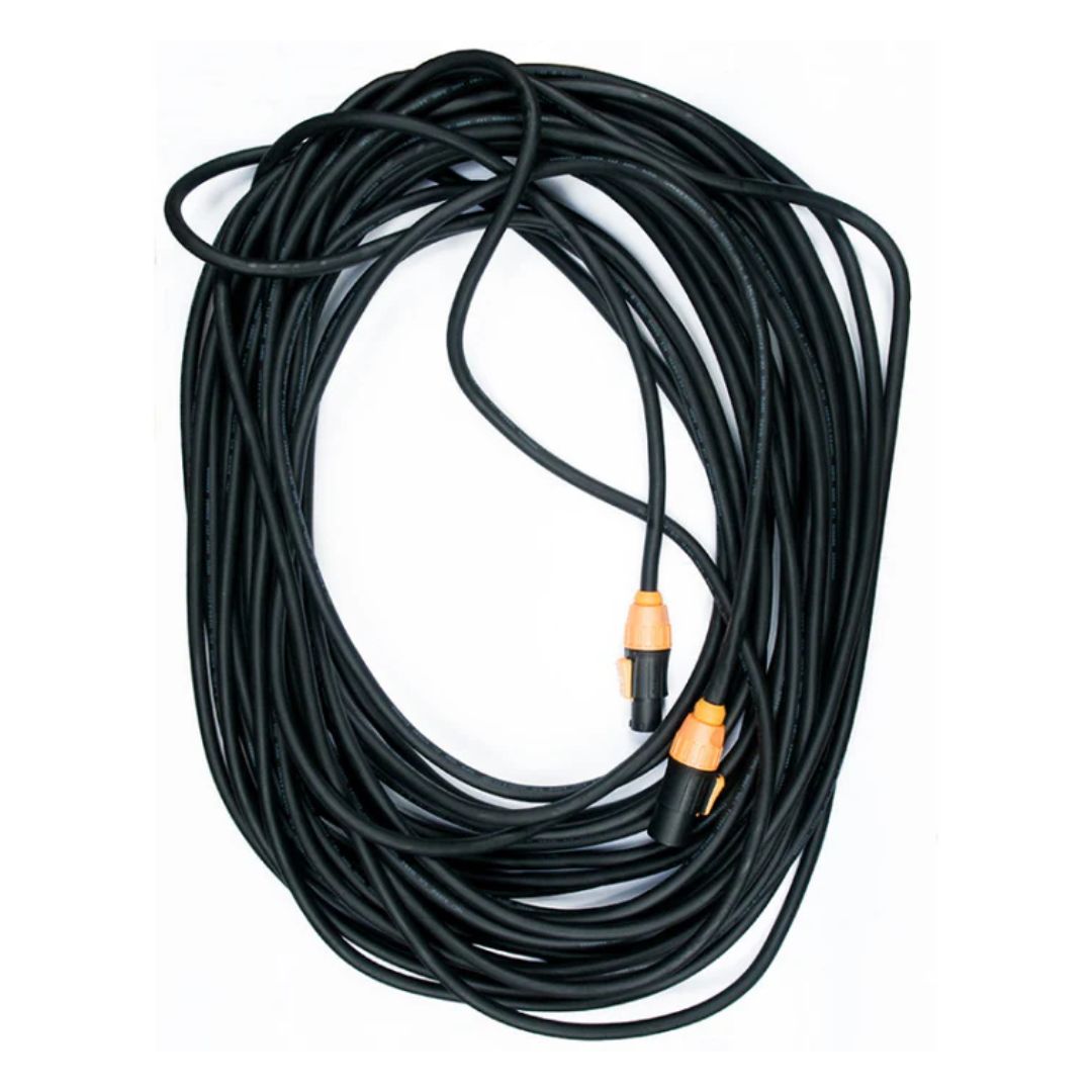 Top view of ADJ SIP191 100FT IP65 Power Link Cable on white background