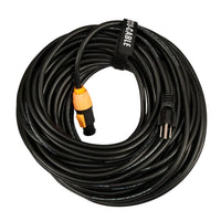 Top view of ADJ SIP271 100FT IP65 Main Power Cable on white background