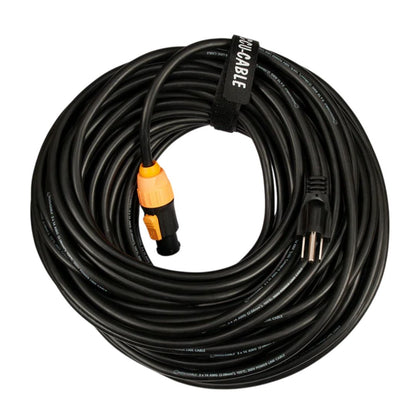 Top view of ADJ SIP271 100FT IP65 Main Power Cable on white background