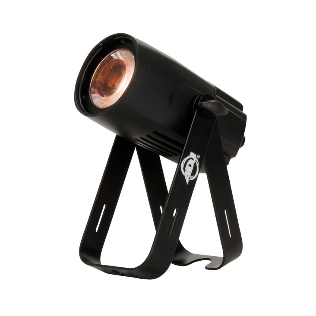 Angled front view of ADJ Saber Spot DTW LED Spotlight on white background