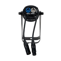 Rear ports and cables view of ADJ Saber Spot DTW LED Spotlight on white background