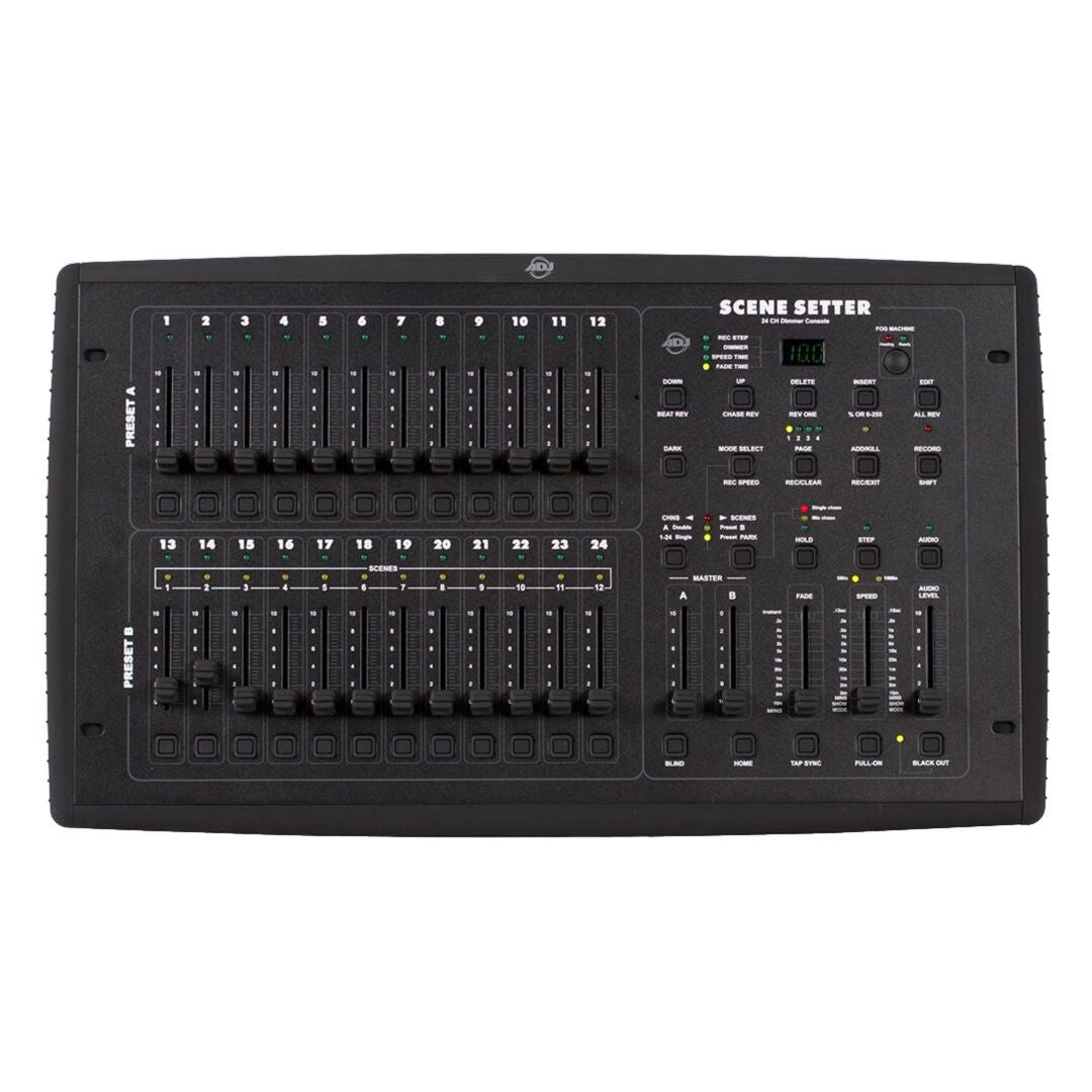 Front view of ADJ Scene Setter Dimming Console on white background