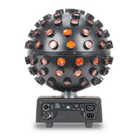Rear ports view of ADJ Starburst 6-Color LED Sphere on white background