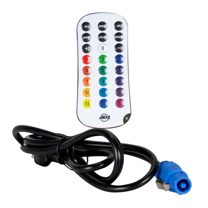 Included remote and cable with ADJ UBL6H LED Bar on white background